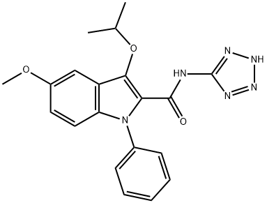 1H-Indole-2-carboxamide, 5-methoxy-3-(1-methylethoxy)-1-phenyl-N-2H-tetrazol-5-yl- 구조식 이미지