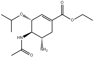 (3R,4R,5S)-ethyl 4-acetamido-5-amino-3-isopropoxycyclohex-1-enecarboxylate Structure