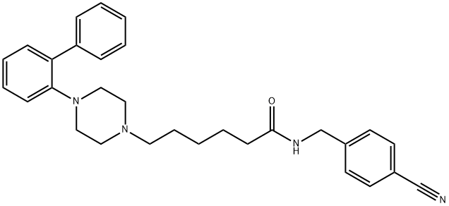 N-(4-cyanophenylmethyl)-4-(2-diphenyl)-1-piperazinehexanamide 구조식 이미지