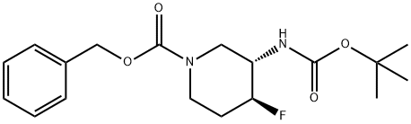 tert-butyl ((3S,4S)-1-benzyl-4-fluoropiperidin-3-yl)carbamate Structure