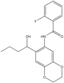 2-fluoro-N-[7-(1-hydroxybutyl)-2,3-dihydro-1,4-benzodioxin-6-yl]benzamide Structure