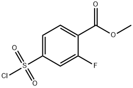 methyl 4-(chlorosulfonyl)-2-fluorobenzoate 구조식 이미지