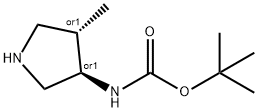 Trans-3-N-boc-amino-4-methylpyrrolidine Structure