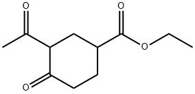Cyclohexanecarboxylic acid, 3-acetyl-4-oxo-, ethyl ester 구조식 이미지