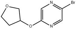 2-BROMO-5-(TETRAHYDRO-FURAN-3-YLOXY)PYRAZINE Structure