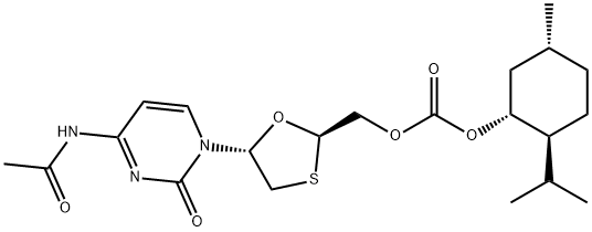 {(2R,5S) 5 [4 ACETAMIDO 2 OXO 1(2H) PYRIMIDINYL] 1,3 OXATHIOLAN 2 YL}METHYL MENTHYL CARBONATE Structure