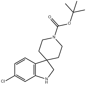 tert-Butyl 6-chloro-1,2-dihydrospiro[indole-3,4'-piperidine]-1'-carboxylate 구조식 이미지