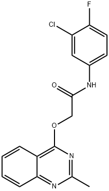 N-(3-chloro-4-fluorophenyl)-2-(2-methylquinazolin-4-yl)oxyacetamide Structure