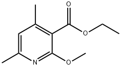 3-Pyridinecarboxylic acid, 2-methoxy-4,6-dimethyl-, ethyl ester 구조식 이미지