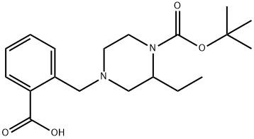 1-(2-carboxyphenylmethyl)-3-ethyl-4-Boc piperazine 구조식 이미지