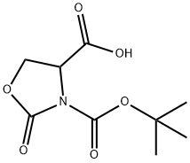 N-Boc-RS-2-Oxo-4-oxazolidinecarboxylic acid 구조식 이미지