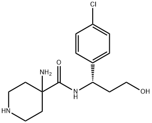 (S)-4-amino-N-(1-(4-chlorophenyl)-3-hydroxypropyl)piperidine-4-carboxamide 구조식 이미지