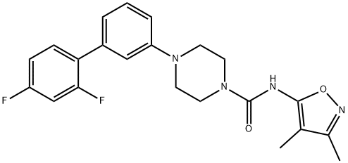 1-Piperazinecarboxamide, 4-(2',4'-difluoro[1,1'-biphenyl]-3-yl)-N-(3,4-dimethyl-5-isoxazolyl)- Structure