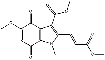 methyl (E)-5-methoxy-2-(3-methoxy-3-oxoprop-1-en-1-yl)-1-methyl-4,7-dioxo-4,7-dihydro-1H-indole-3-carboxylate Structure