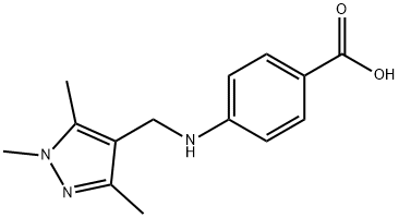 4-((1,3,5-trimethyl-1H-pyrazol-4-yl)methylamino)benzoic acid Structure