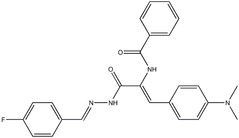 N-[(Z)-1-[4-(dimethylamino)phenyl]-3-[(2E)-2-[(4-fluorophenyl)methylidene]hydrazinyl]-3-oxoprop-1-en-2-yl]benzamide Structure