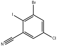 3-Bromo-5-chloro-2-iodobenzonitrile 구조식 이미지