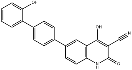4-hydroxy-6-{2'-hydroxy-[1,1'-biphenyl]-4-yl}-2-oxo-1,2-dihydroquinoline-3-carbonitrile Structure