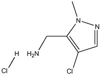 (4-Chloro-1-methyl-1H-pyrazol-5-yl)methylamine hydrochloride Structure