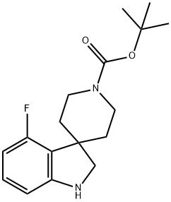 tert-Butyl 4-fluoro-1,2-dihydrospiro[indole-3,4'-piperidine]-1'-carboxylate Structure