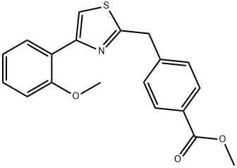 Benzoic acid, 4-[[4-(2-methoxyphenyl)-2-thiazolyl]methyl]-, methyl ester Structure