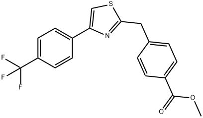 Benzoic acid, 4-[[4-[4-(trifluoromethyl)phenyl]-2-thiazolyl]methyl]-, methyl ester Structure