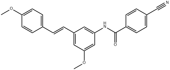 Benzamide, 4-cyano-N-[3-methoxy-5-[(1E)-2-(4-methoxyphenyl)ethenyl]phenyl]- 구조식 이미지