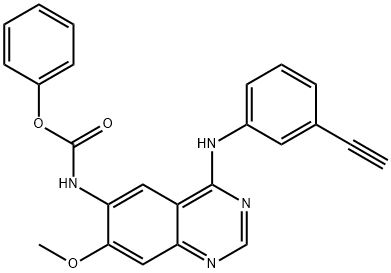 phenyl (4-((3-ethynylphenyl)amino)-7-methoxyquinazolin-6-yl)carbamate 구조식 이미지