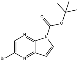 2-Bromo-pyrrolo[2,3-b]pyrazine-5-carboxylic acid tert-butyl ester Structure