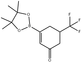 2-Cyclohexen-1-one, 3-(4,4,5,5-tetramethyl-1,3,2-dioxaborolan-2-yl)-5-(trifluoromethyl)- Structure