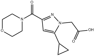 [5-Cyclopropyl-3-(morpholine-4-carbonyl)-pyrazol-1-yl]-acetic acid 구조식 이미지