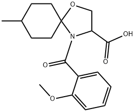 4-(2-methoxybenzoyl)-8-methyl-1-oxa-4-azaspiro[4.5]decane-3-carboxylic acid 구조식 이미지