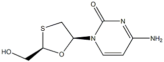 4-amino-1-[(2R,5S)-2-(hydroxymethyl)-1,3-oxathiolan-5-yl]pyrimidin-2-one Structure