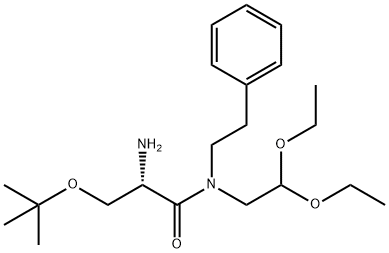 (2S)-2-AMINO-N-(2,2-DIETHOXYETHYL)-3-(1,1-DIMETHYLETHOXY)-N-(2-PHENYLETHYL)-PROPANAMIDE 구조식 이미지