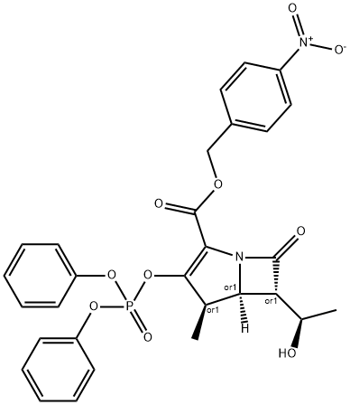 4-NITROBENZYL (4R,5S,6S)-3-(DIPHENYLOXY)PHOSPHORYLOXY-6-[(1R)-1-HYDROXYETHYL]-4-METHYL-7-OXO-1-AZABICYCLO[3,2,0]HEPT-2-ENE-2-CARBOXYLATE Structure