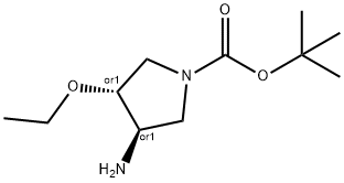 tert-butyl trans-3-amino-4-ethoxy-1-pyrrolidinecarboxylate Structure