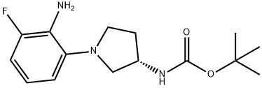 (S)-tert-Butyl 1-(2-amino-3-fluorophenyl)pyrrolidin-3-ylcarbamate 구조식 이미지