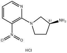 (S)-1-(3-Nitropyridin-2-yl)pyrrolidin-3-amine hydrochloride Structure