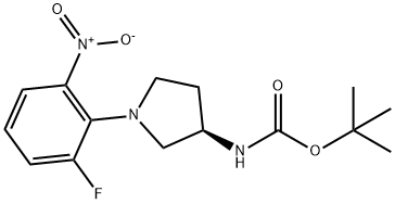 (R)-tert-Butyl 1-(2-fluoro-6-nitrophenyl)pyrrolidine-3-ylcarbamate 구조식 이미지