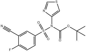 tert-butyl ((3-cyano-4-fluorophenyl)sulfonyl)(thiazol-4-yl)carbamate 구조식 이미지