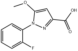 1-(2-fluoro-phenyl)-5-methoxy-1H-pyrazole-3-carboxylic acid 구조식 이미지