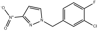 1-[(3-chloro-4-fluorophenyl)methyl]-3-nitro-1H-pyrazole 구조식 이미지