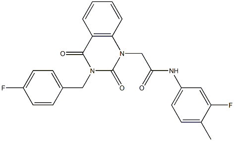 N-(3-fluoro-4-methylphenyl)-2-[3-[(4-fluorophenyl)methyl]-2,4-dioxoquinazolin-1-yl]acetamide Structure