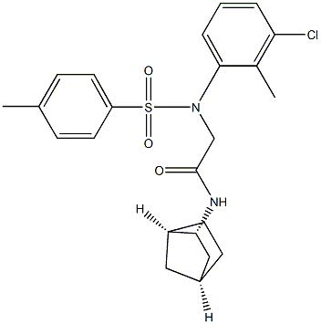 N-[(1S,3R,4R)-3-bicyclo[2.2.1]heptanyl]-2-(3-chloro-2-methyl-N-(4-methylphenyl)sulfonylanilino)acetamide Structure