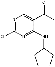 2-chloro-4-(cyclopentylamino)-5-pyrimidinyl ethanone Structure