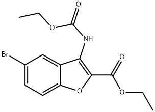 ethyl 5-bromo-3-((ethoxycarbonyl)amino)benzofuran-2-carboxylate 구조식 이미지