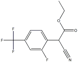 ethyl 2-cyano-2-(2-fluoro-4-(trifluoromethyl)phenyl)acetate Structure