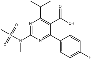 4-(4-fluorophenyl)-6-isopropyl-2-(N-methylmethylsulfonamido)pyrimidine-5-carboxylic acid 구조식 이미지