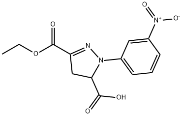 3-(ethoxycarbonyl)-1-(3-nitrophenyl)-4,5-dihydro-1H-pyrazole-5-carboxylic acid Structure