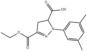1-(3,5-dimethylphenyl)-3-(ethoxycarbonyl)-4,5-dihydro-1H-pyrazole-5-carboxylic acid 구조식 이미지